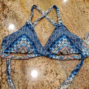 NWT Lucky Brand Wrap Bikini Top Size Large